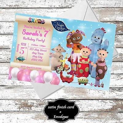 10 The Night Garden Girl Personalised Birthday Party Invitations With Envelopes • £5.90