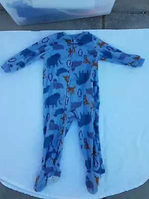 Toddler Boy Sleeper Fleece Pajama Footed Carter's 2T Blue Gray • $8
