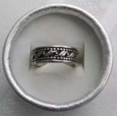 Stainless Steel Black Designed Ring Size 8 #ST178 • $12.99