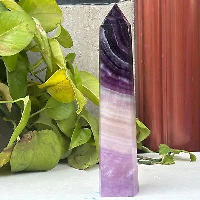 684g  Natural Beautiful Purple Fluorite Crystal Obelisk Quartz Healing Obelisk • $0.80