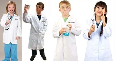 Kids Child CUSTOM PRINTED UR NAME LAB COAT Boys Girls Doctor Scientist Costume • $24.99