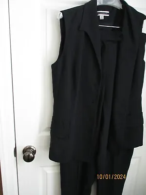 Amanda Smith Womans Black Pants Suit  Sleeve Less Size 12 • $12.99