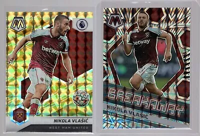 2021-22 Mosaic Lot Nikola Vlasic Gold Prizm & Breakaway Prizm West Ham United • $3