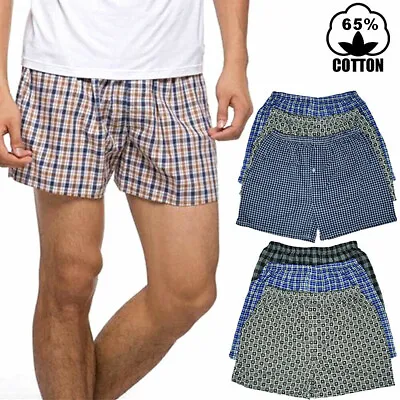 3-12 Pack Mens Boxer Briefs Shorts Trunk Plaid Underwear Cotton Size M-2XL • $10.99