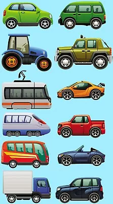 £11.49 • Buy Vehicles Tractor Racecar Cars Bus Tram Train Childrens Nursery Wall Stickers