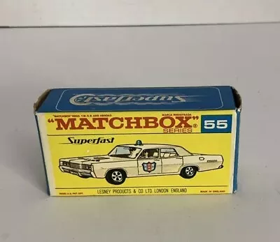 Vintage Original Lesney MatchBox Superfast Series #55 Police Car Box Only • $9.99