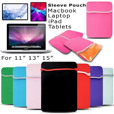 Carrying Sleeve Neoprene Cover Bag Case For 11  - 13  Inch Laptop IPad Tablet • £4.99