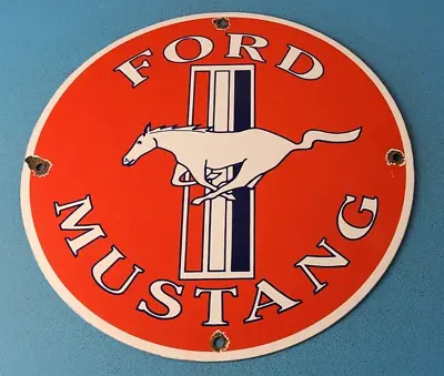 Vintage Ford Motor Co Porcelain Gas Auto Mustang Service Dealership Pump Sign • $142.37