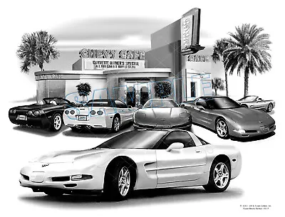 Corvettes C5's Muscle Car Auto Art Print #1017  Free Usa Shipping  • $24.99