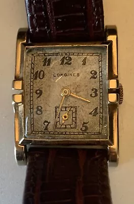 Classic Longines Tank Watch  1930’s 9ct Gold Cushioned Dome Glass. Working. • £550