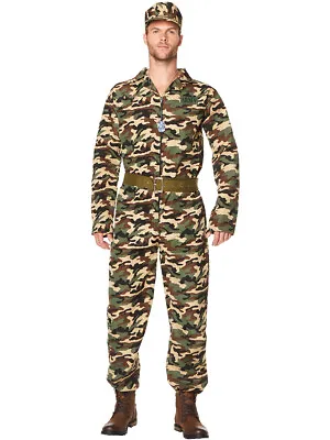 Military Man Camo Uniform Men's Costume • $22.98