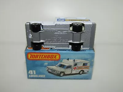 Matchbox Superfast No 41 Ambulance Very Rare SILVER BASE VNMIB • £80