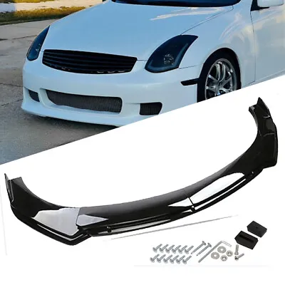 For 03-07 G35 Coupe Front Bumper Lip Spoiler Splitter Body Kit Glossy Black • $69.99