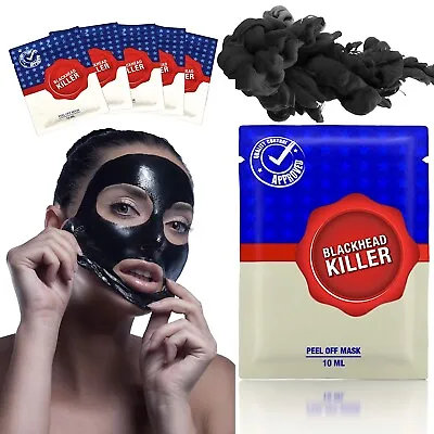 4 X Blackhead Face Mask Remover Peel Off Black Head Deep Clean Acne Dirt Smooth • £2.99