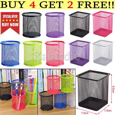 Desk Tidy Mesh Pen Pot Holder Pencil Case Stationery Office Organiser Storage • £3.90