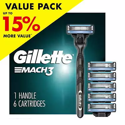 Mach3 Men's Razor Value Pack Blue 1 Handle & 6 Razor Blade Refills • $19.97