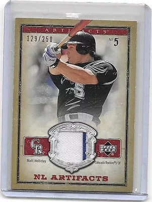 Matt Holliday 2006 Ud Artifacts Red Edition Game Used Pinstripe Jersey#/250  • $3.99