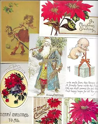 Lot Of 7 Beautiful CHRISTMAS Reproductions Of Vintage Postcards--Good Value! • $4.49