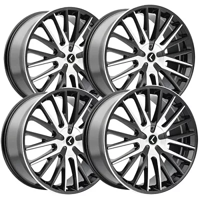 (4) Kraze KR185 Double Down 17x8 5x108/5x4.5  +38mm Black/Machined Wheels Rims • $591.96