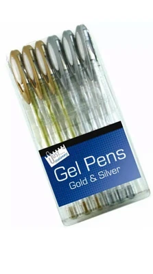 £3.59 • Buy 6x Gel Pens Glitter Metallic Color Gold & Silver Color Scented Pen Set