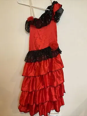 Rubies Adult Women's Spanish Dancer Tango Salsa Flamenco  Costume Red Black M • $21.99