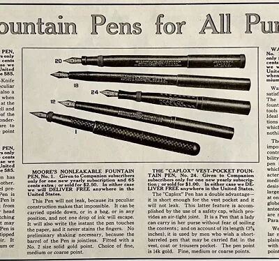 1916 Parker Fountain Pen Advertisement Waterman Moore Caplox DWMYC1 • $9.44