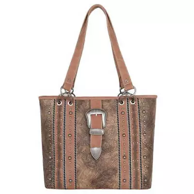 New Montana West Brown Color Buckle Collection Concealed Carry Tote • $64.99