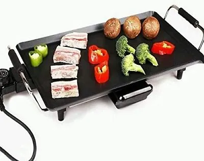 Electric Teppanyaki Table Top Grill Griddle BBQ Barbecue Camping 8 Spatulas • £29.95