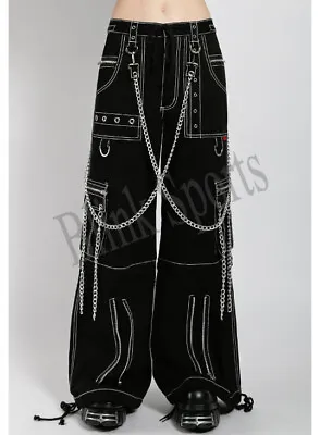 Goth Pant Dead Threads Buckles Zips Chains Straps Black Trousers Cyber Punk • $79.99