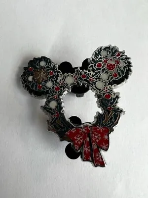 Mickey Mouse Icon Wreath 2021 Holiday Christmas Bow Disney Pin (C2) • $19.95