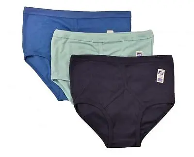 6 Pairs Men's Y-Fronts Underpants 100% Cotton Underwear M L XL XXL Blue/Navy • £8.95