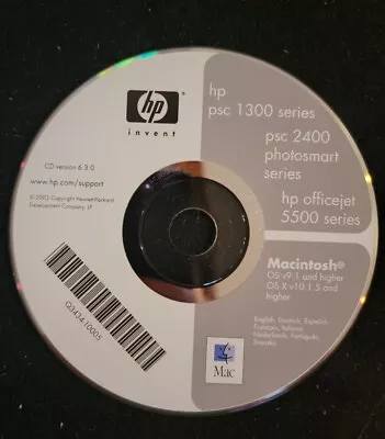 HP OfficeJet 5500 Printer Software & Drivers CD Psc 1300 2400 Photosmart Mac • $10