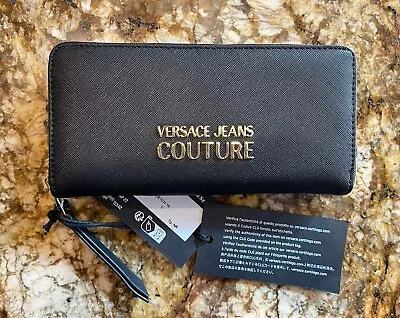 VERSACE JEANS COUTURE Wallet With Logo Black NWT • $79.90