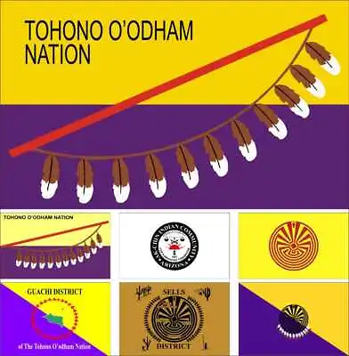 $4.80 • Buy Native Tohono O'odham Flag Papago Ak-Chin Indian Gu Achi Sells Sif Oidak