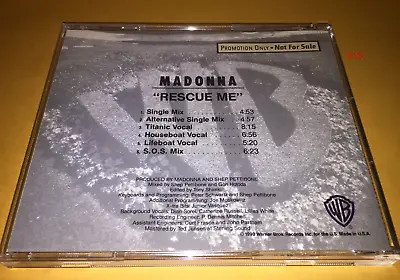 Madonna CD Hit Single RESCUE ME 6 Track Promo PRO-CD-4710  • $111.59