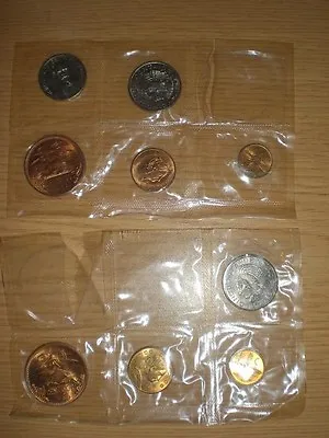 Vintage 1964 1965 Mexican Mint 2 Set 9 Coins UNC BU 1 5 20 25 50 Centavos Mexico • $20.99