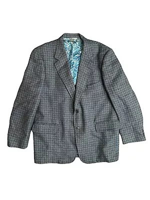 Vintage Blue Wool Tweed Donzini Suit Jacket 46 • $25