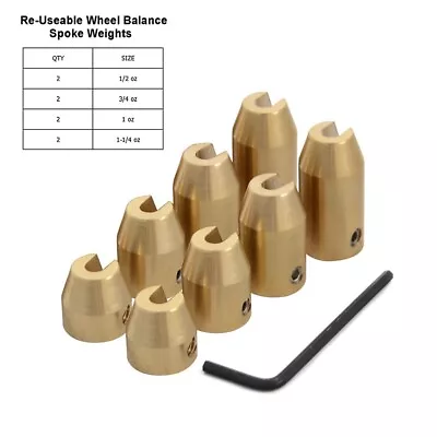 8PCS Reusable Brass Wheel Spoke Balance Weights Universal For Super Moto Vintage • $18.95