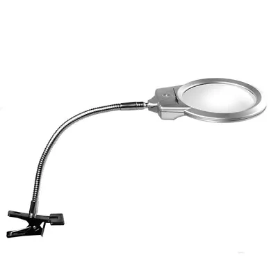Pro Flexible Magnifying Glass Desk LED Lamp Goose-neck Magnifier Fr Cross Stitch • $31.69