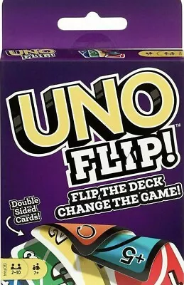 UNO FLIP Card Game Multi Coloured Exciting New Twists Wild Dos Fast Dispatch UK • £5.95