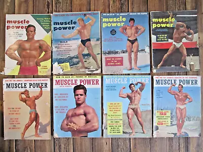 Lot 8 Muscle Power Magazine 1957 Strength Health Bodybuilding Fitness Weightlift • $22.99