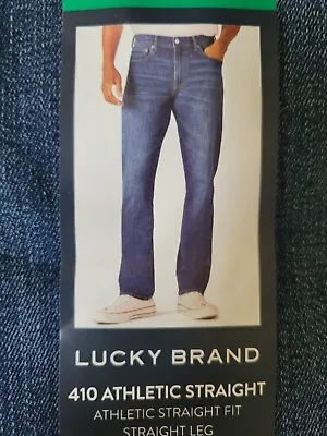 Mens Lucky Brand  Jeans 410 Straight Athletic Straight Fit 40W 34L Blue • $23.96