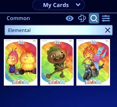 2024 Topps Disney Collect: Elemental Watch Party 3 Card Set (Digital Card • $0.99