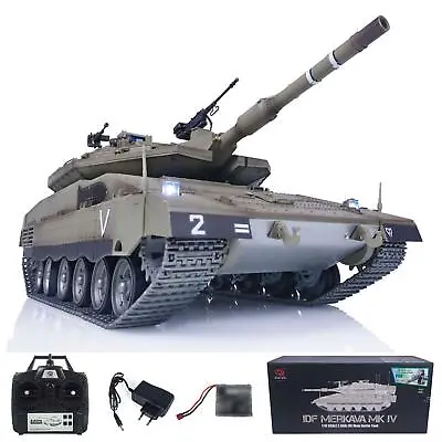 Heng Long 1/16 IDF Merkava MK IV RC Battle Tank Full Metal Chassis Barrel Recoil • $1455.33