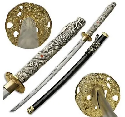 $97 • Buy Hand Forged Highlander Connor Macleod Katana Carbon Steel Samurai Dragon Sword