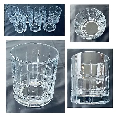 VINTAGE Anchor Hocking Whiskey Glasses 9 Oz. TARTAN 7-Piece Set • $42.88