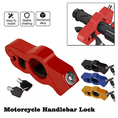 Motorcycle Handlebar Lock Anti-Theft Grip Throttle Security Bike Scooter ATV • $14.08
