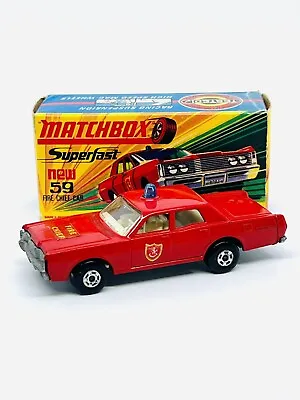 £22 • Buy Matchbox Lesney Superfast 59 Mercury Police Car Dark Red, Shield Labels Mib!