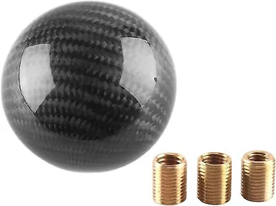 Universal Round Shift Knob 5 6 Speed Carbon Fiber Gear Shifter Knob W/ Adapters • $15.55