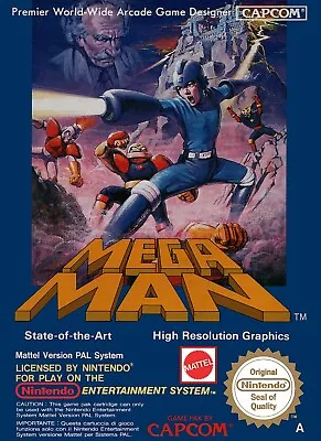 Nintendo Classic Art - Mega Man Video Game Cover Poster 11x15 • $14.99